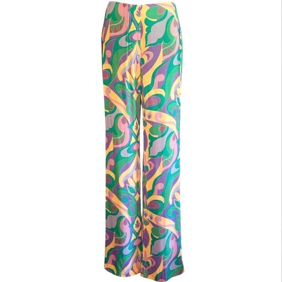 Mango multicolor wide leg pants mod retro size 1 NWT - Picture 1 of 7
